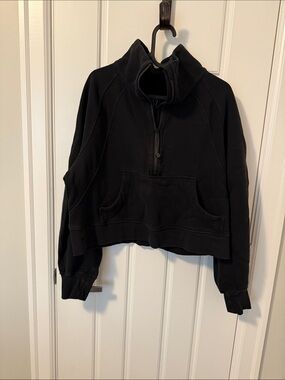lululemon athletica Black Cropped Quarter-Zip Sweatshirt